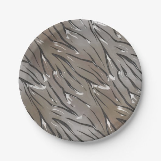 Glazen tegelleder 3D zebra Papieren Bordje (Voorkant)