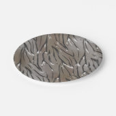 Glazen tegelleder 3D zebra Papieren Bordje (Gekanteld)