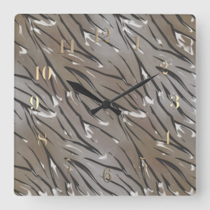 Glazen tegelleder 3D zebra Vierkante Klok