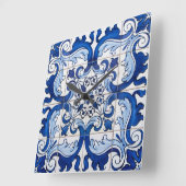 Glazen Tegels Portugees Azulejo Style Vierkante Klok (Hoek)