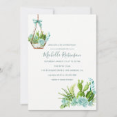 Glazen Terrarium Succulent Bruiloftsuitnodiging Kaart (Voorkant)