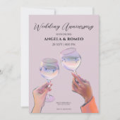 Glazen toast proost bruiloft Jubileum Kaart (Voorkant)