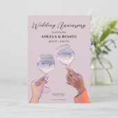 Glazen toast proost bruiloft Jubileum Kaart (Staand voorkant)