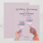 Glazen toast proost bruiloft Jubileum Kaart (Voorkant / Achterkant)