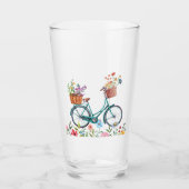 Glazen trommel, Pint Glass, 16 oz,  fiets (Voorkant)
