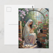 Glazen Tuinhuis - Orchideeën, Rozen & Bookish Cats Briefkaart (Voorkant / Achterkant)