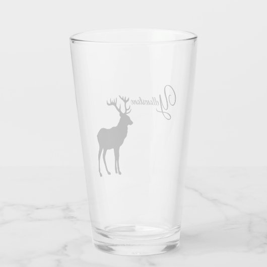 Glazen tumbler-geelsteen Elk (Achterkant)