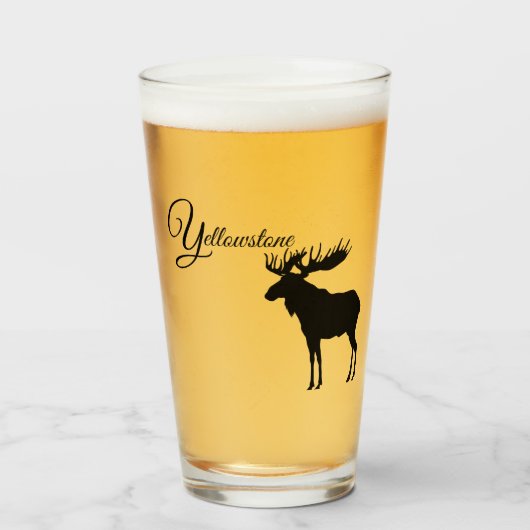 Glazen Tumbler-geelsteen Moose (Voorkant gevuld)