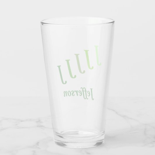 Glazen tumbler - Gestapte Initialen met naam in gr (Achterkant)