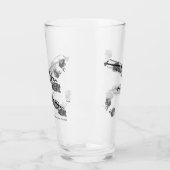 Glazen Tumbler: Viool met Roos & Lilly's B & W (Links)