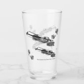 Glazen Tumbler: Viool met Roos & Lilly's B & W (Voorkant)