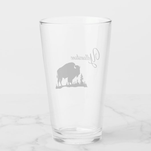 Glazen Tumbler-Yellowstone Buffel (Achterkant)