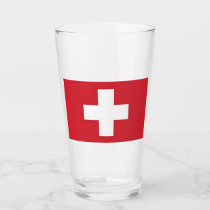 Glazen tumbler Zwitserland vlag 16 oz