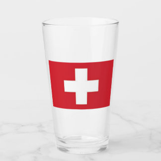 Glazen tumbler Zwitserland vlag 16 oz
