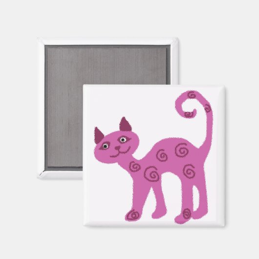 Glazen uitziende kitty kat magneet (Voorkant / Achterkant)