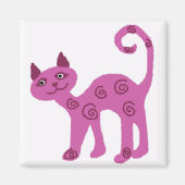 Glazen uitziende kitty kat magneet (Voorkant)