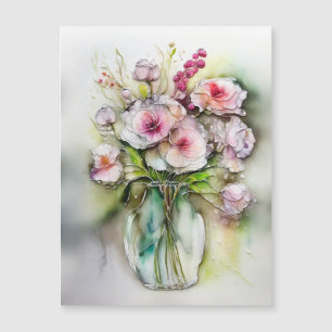 Glazen vaas met bloemen