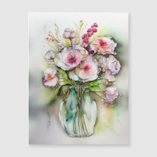 Glazen vaas met bloemen