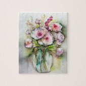 Glazen vaas met bloemen legpuzzel (Verticaal)