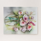 Glazen vaas met bloemen legpuzzel (Horizontaal)