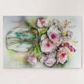 Glazen vaas met bloemen legpuzzel (Horizontaal)