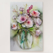 Glazen vaas met bloemen legpuzzel (Verticaal)