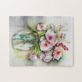 Glazen vaas met bloemen legpuzzel (Horizontaal)