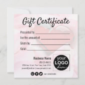 Glazen Valentijnsdag Roos Petals Gift Kaart (Achterkant)