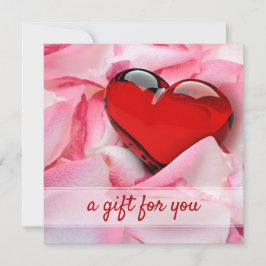 Glazen Valentijnsdag Roos Petals Gift Kaart