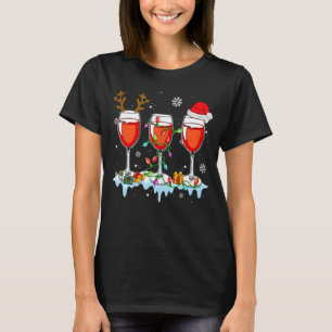 glazen van witte mas lichte rendierSanta-hoed T-shirt