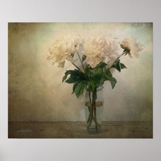  glazen vet van Blush Pink en White Peonies Poster (Voorkant)