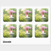  glazen vet van roze bloemen stickers (Vel)