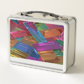 Glazen vierkanten - metalen lunchbox (Achterkant)