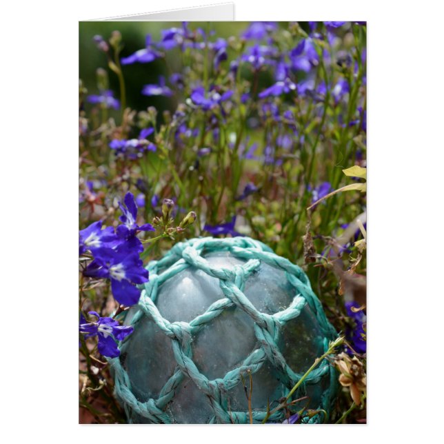 Glazen Visvangfloat En Bloemen (Voorkant)