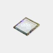 Glazen visvangfloat en bloemen post-it® notes (Schuin)