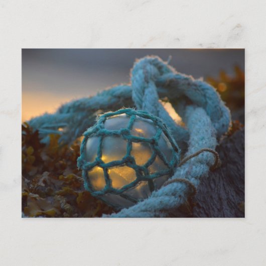Glazen visvangfloat, Zonsondergang, Alaska Briefkaart (Voorkant)