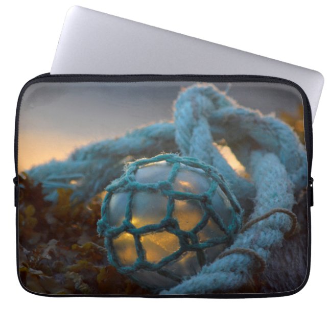 Glazen visvangfloat, Zonsondergang, Alaska Laptop Sleeve (Voorkant)