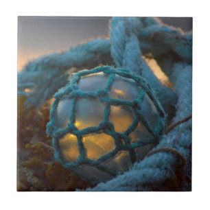 Glazen vlotter, Sunset, Alaska Tegeltje