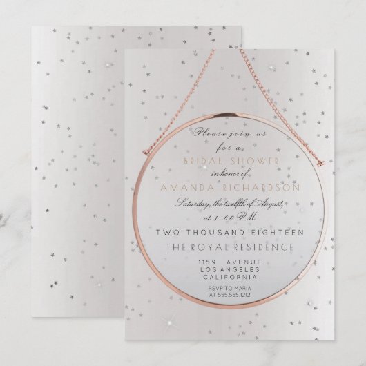 Glazen Vrijgezellenfeest Bachelorette Silver Pink Kaart (Voorkant / Achterkant)