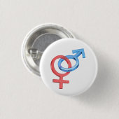 Glazen vrouw en mannelijke geslachtskenmerken ronde button 3,2 cm (Voorkant /achterkant)
