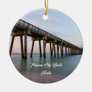 Glazen wateren bij de pier van Panama City Beach v Keramisch Ornament