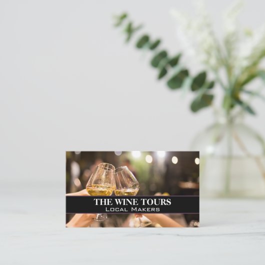 Glazen Wijn Toasten Visitekaartje (Staand voorkant)