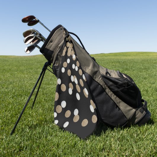 glazen witte stippen champagne Gold confetti Golfhanddoek (Groen)