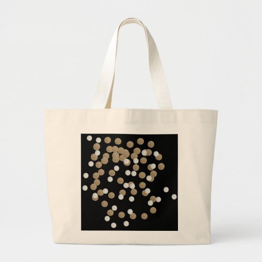 glazen witte stippen champagne Gold confetti Grote Tote Bag (Voorkant)