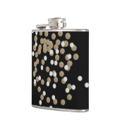 glazen witte stippen champagne Gold confetti Heupfles (Links)