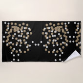 glazen witte stippen champagne Gold confetti Strandlaken (Voorkant)