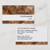 Glazen witte streep visitekaartje met koper (Voorkant / Achterkant)