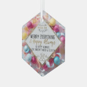 Glazen zeshoekige kerstversiering – Premium kerstd Glas Ornament (Voorkant links)
