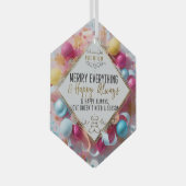 Glazen zeshoekige kerstversiering – Premium kerstd Glas Ornament (Voorkant Rechts)