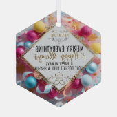 Glazen zeshoekige kerstversiering – Premium kerstd Glas Ornament (Achterkant)